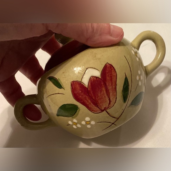 Stangl Pottery 'Magnolia' Lidded Sugar Bowl & Creamer Set Mid Century Modern - Picture 8 of 10